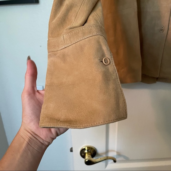 NWT Faconnable Suede Leather, Long Sleeve, Camel Button Down, Size: L - Picture 2 of 11